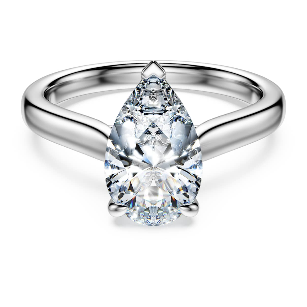 Anello solitario Eternity, Diamanti creati in laboratorio 2 ct tw, Taglio Pear, Oro bianco 18 K 58