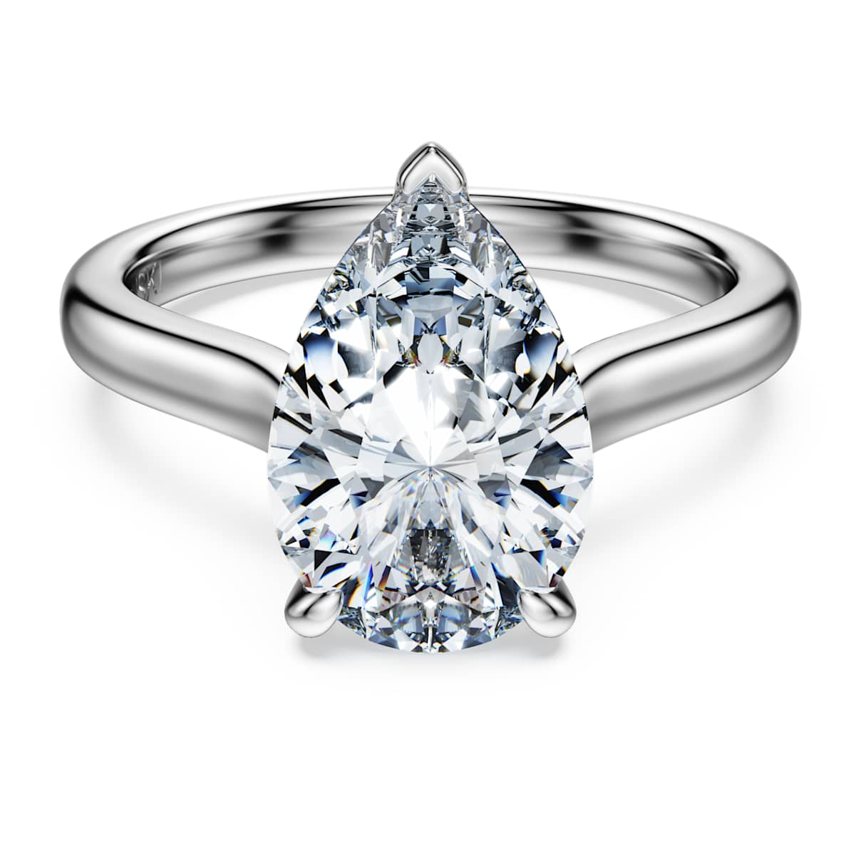 Anello solitario Eternity, Diamanti creati in laboratorio 3 ct tw, Taglio Pear, Oro bianco 18 K 52