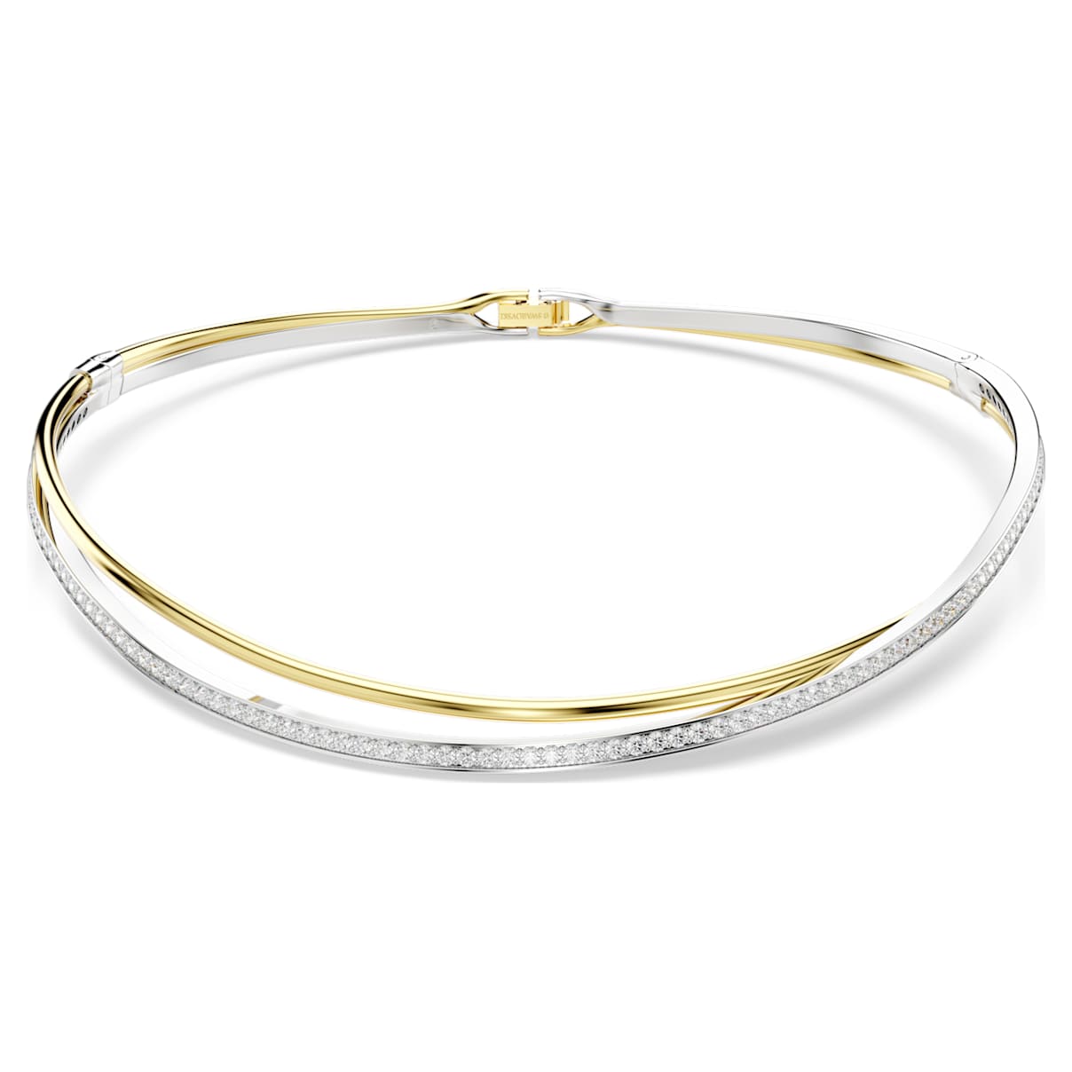 

Hyperbola choker, Round cut, White, Mixed metal finish