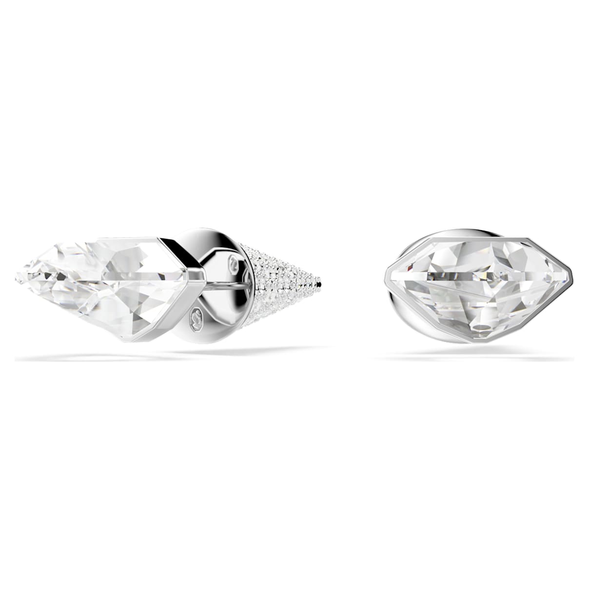 

Lucent stud earrings, Pavé, Spike, White, Rhodium plated