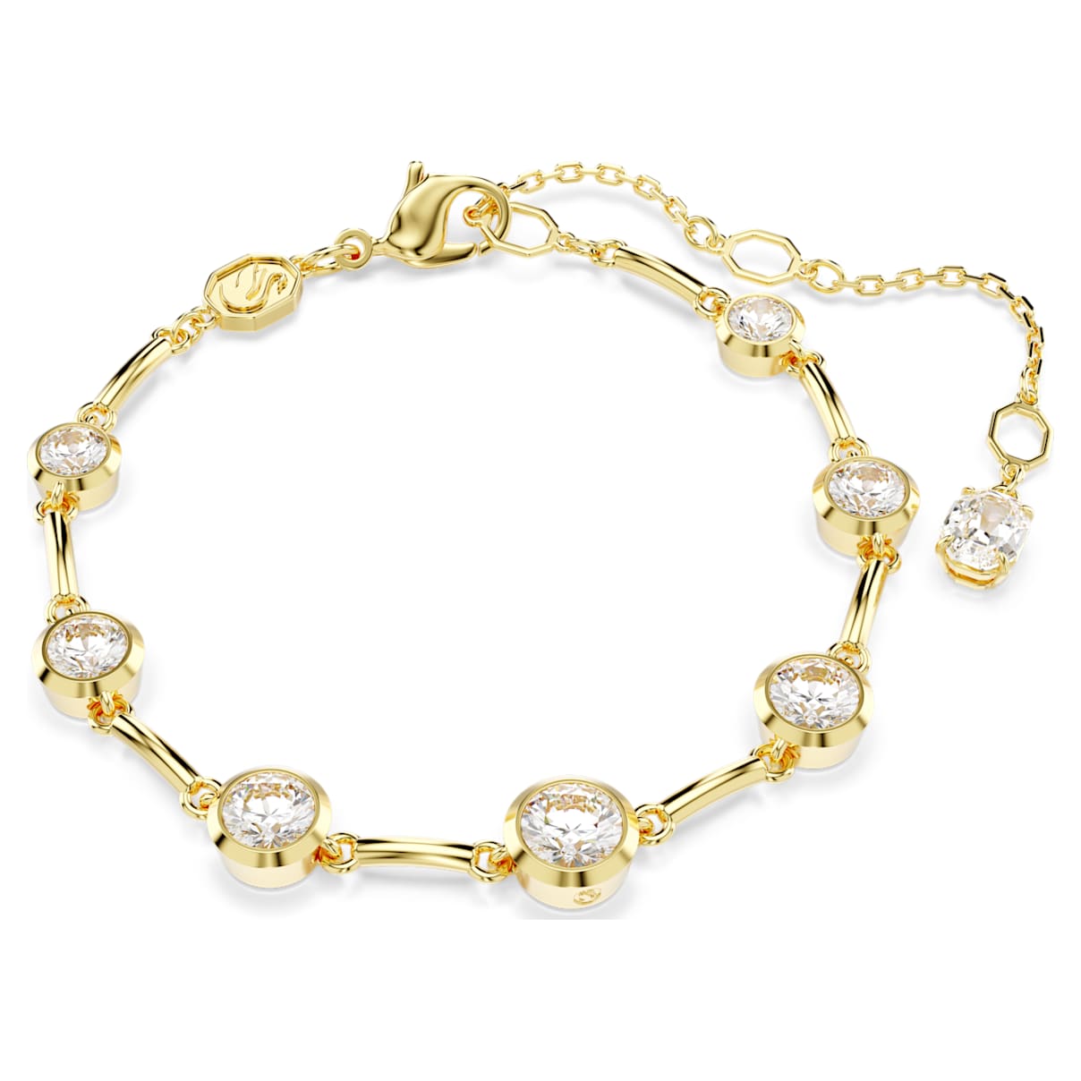 

Imber Tennis bracelet, Mixed round cuts, White, Gold-tone plated