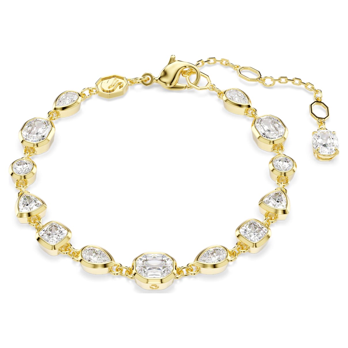 Braccialetto Imber, Taglio misto, Bianco, Finitura oro 18K OS