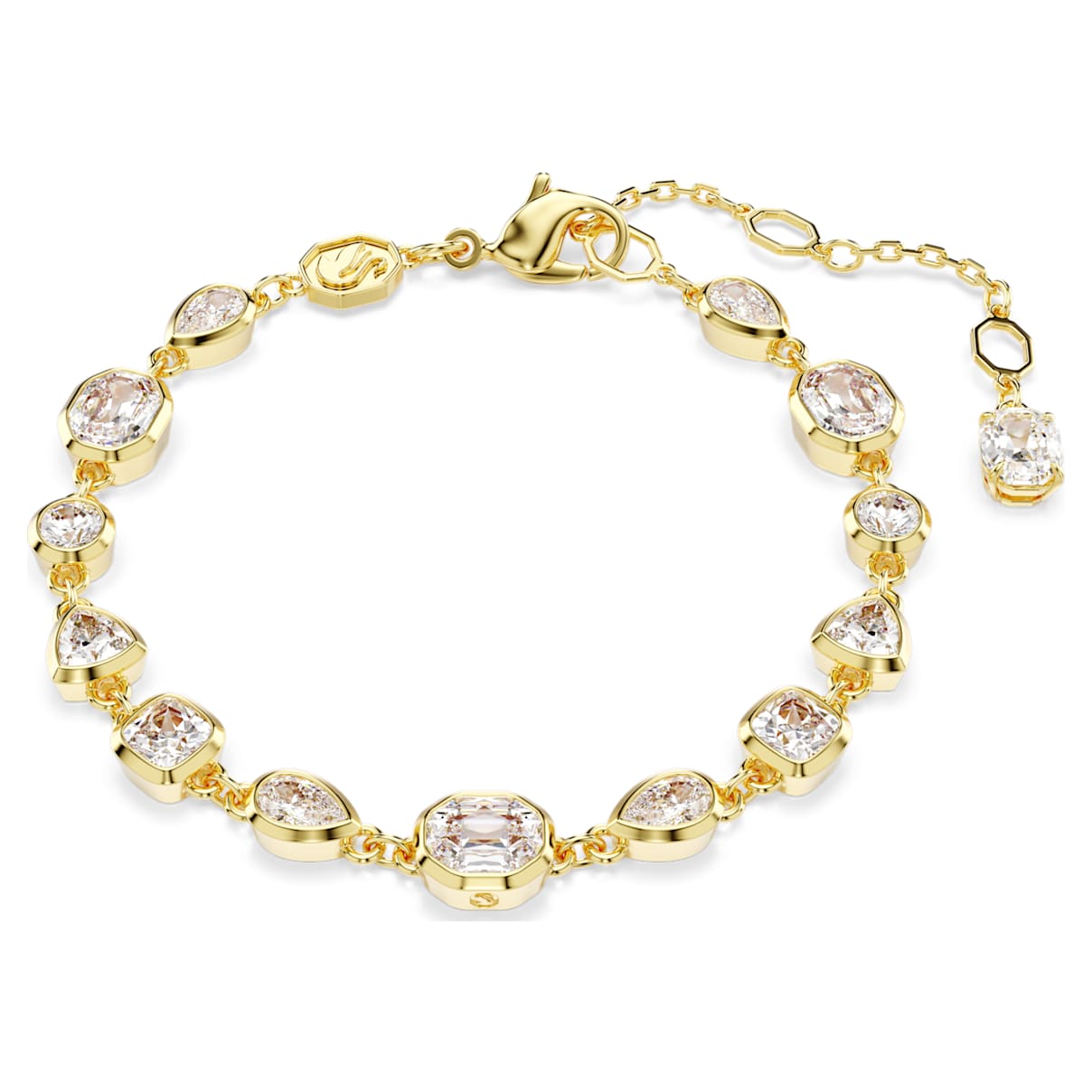 

Imber Tennis bracelet, Mixed cuts, White, Gold-tone plated