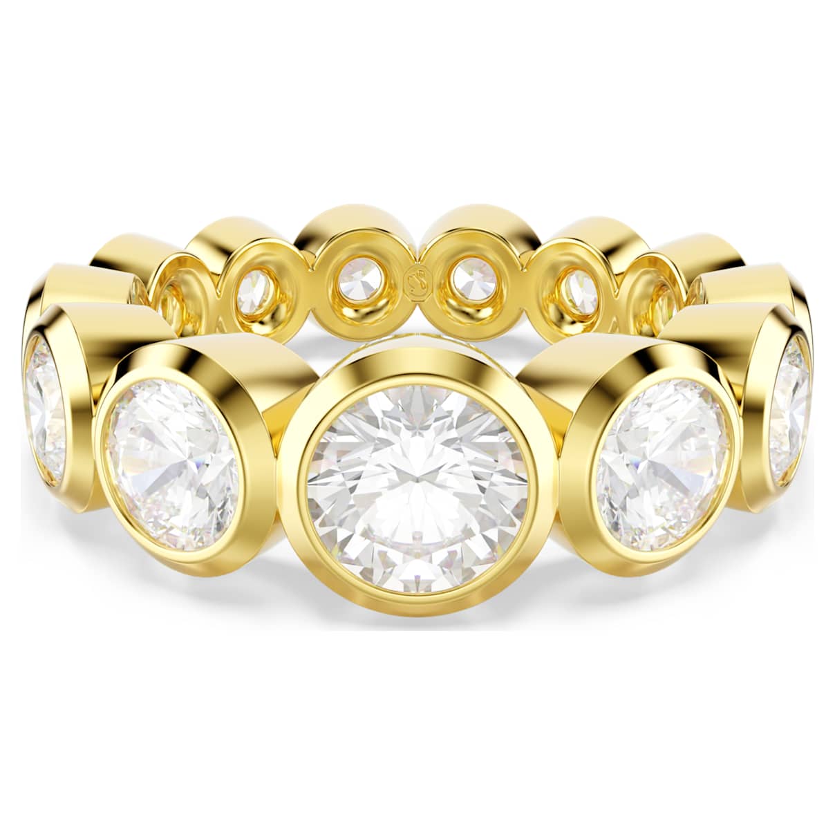 Anello Imber, Tagli arrotondati misti, Bianco, Finitura oro 18K 50