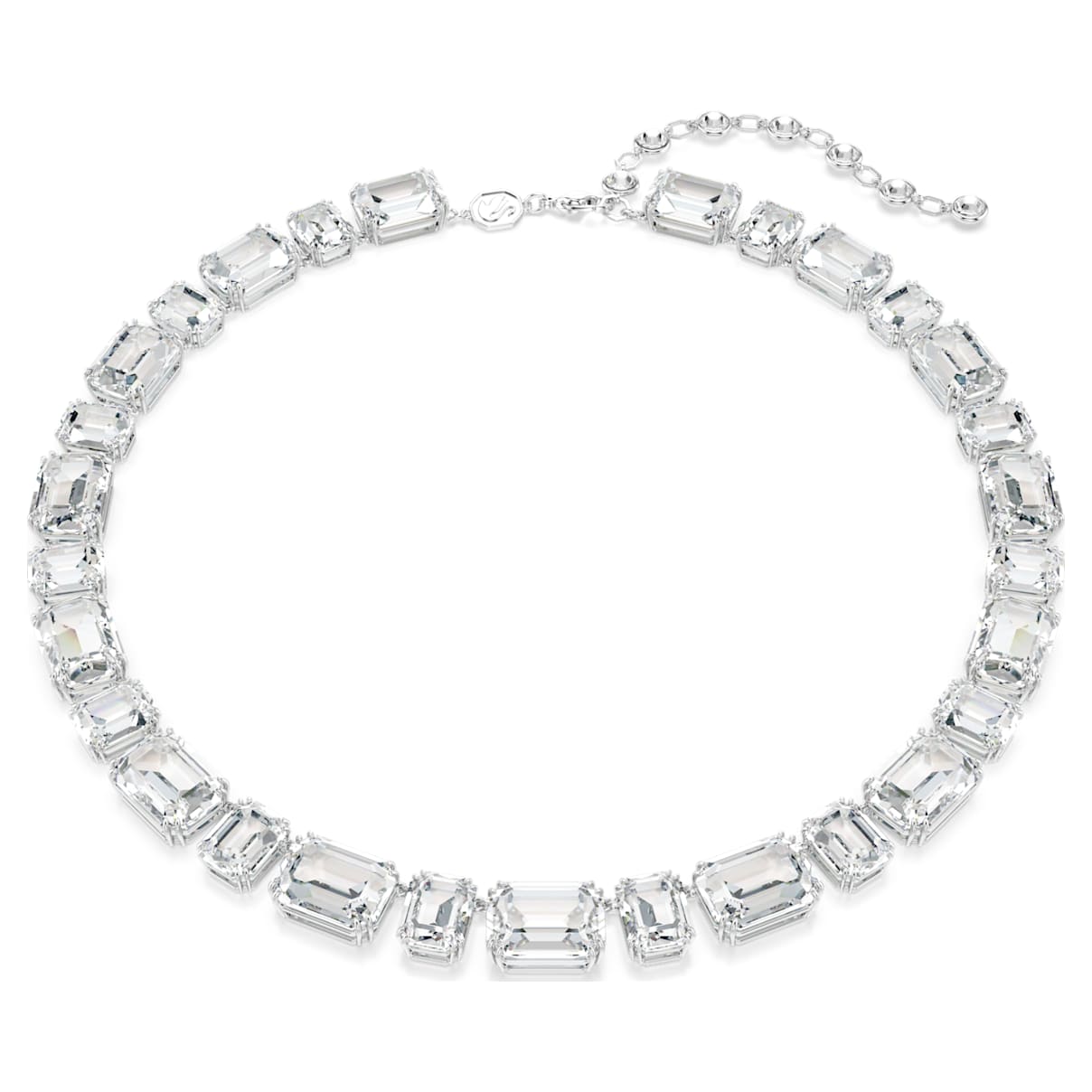 

Millenia Tennis necklace, Octagon cut, White, Rhodium plated