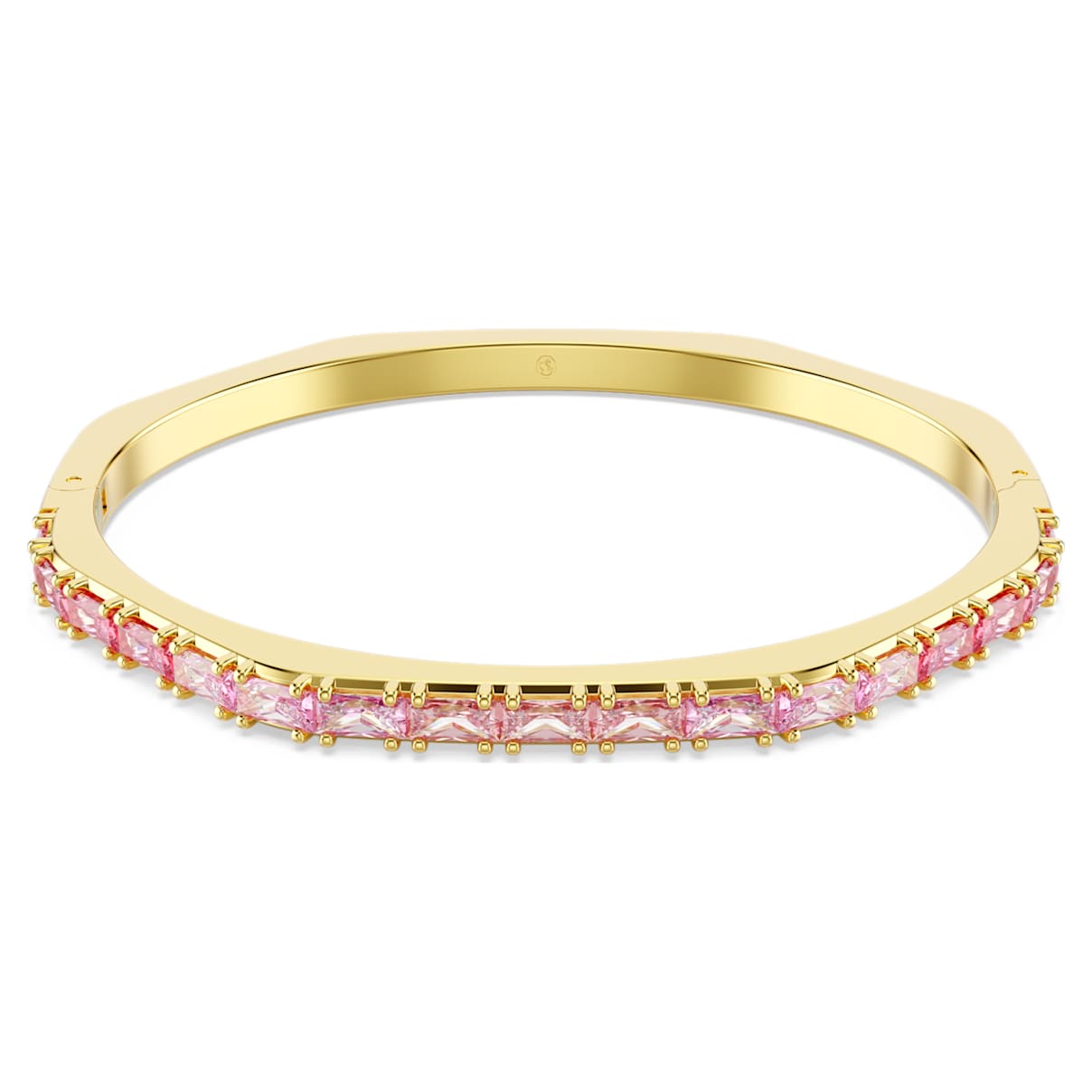 Swarovski Matrix Bangle  Baguette Cut  Octagon Shape  Pink  18K Gold Finish