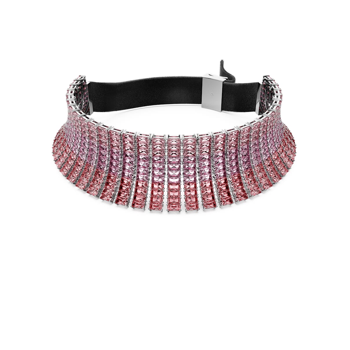 

Matrix choker, Baguette cut, Pink, Rhodium plated