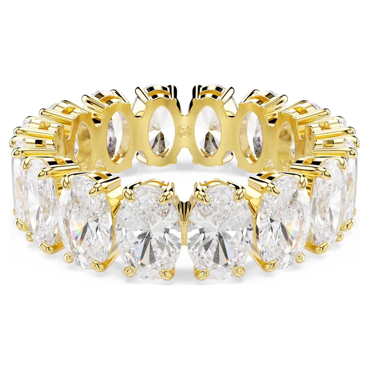 Swarovski Matrix Ring  Oval Cut  White  18K Gold Finish