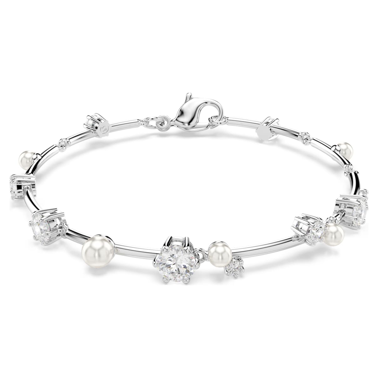 

Constella Tennis bracelet, Crystal pearl, Round cuts, White, Rhodium plated