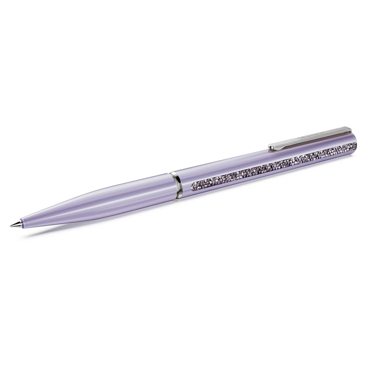 Swarovski Unisex Purple Crystal Shimmer Glide Ballpoint Pen, Lacquered, Chrome Plated