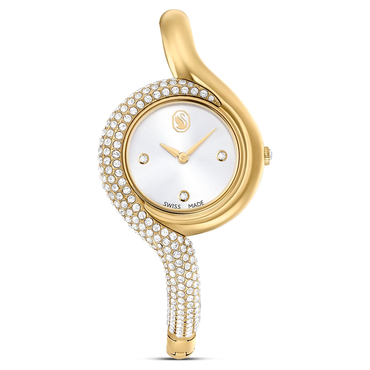 

Dextera asymmetric watch, Swiss Made, Metal bracelet, Gold tone, Gold-tone finish