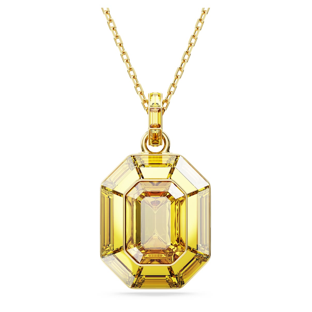 

Lucent pendant, Octagon shape, Yellow, Gold-tone plated