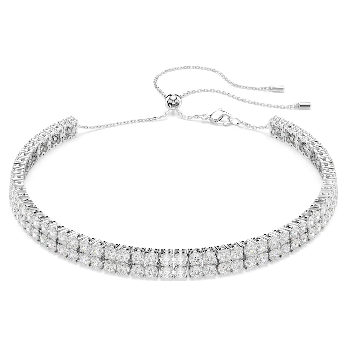 

Matrix choker, Round cut, White, Rhodium plated