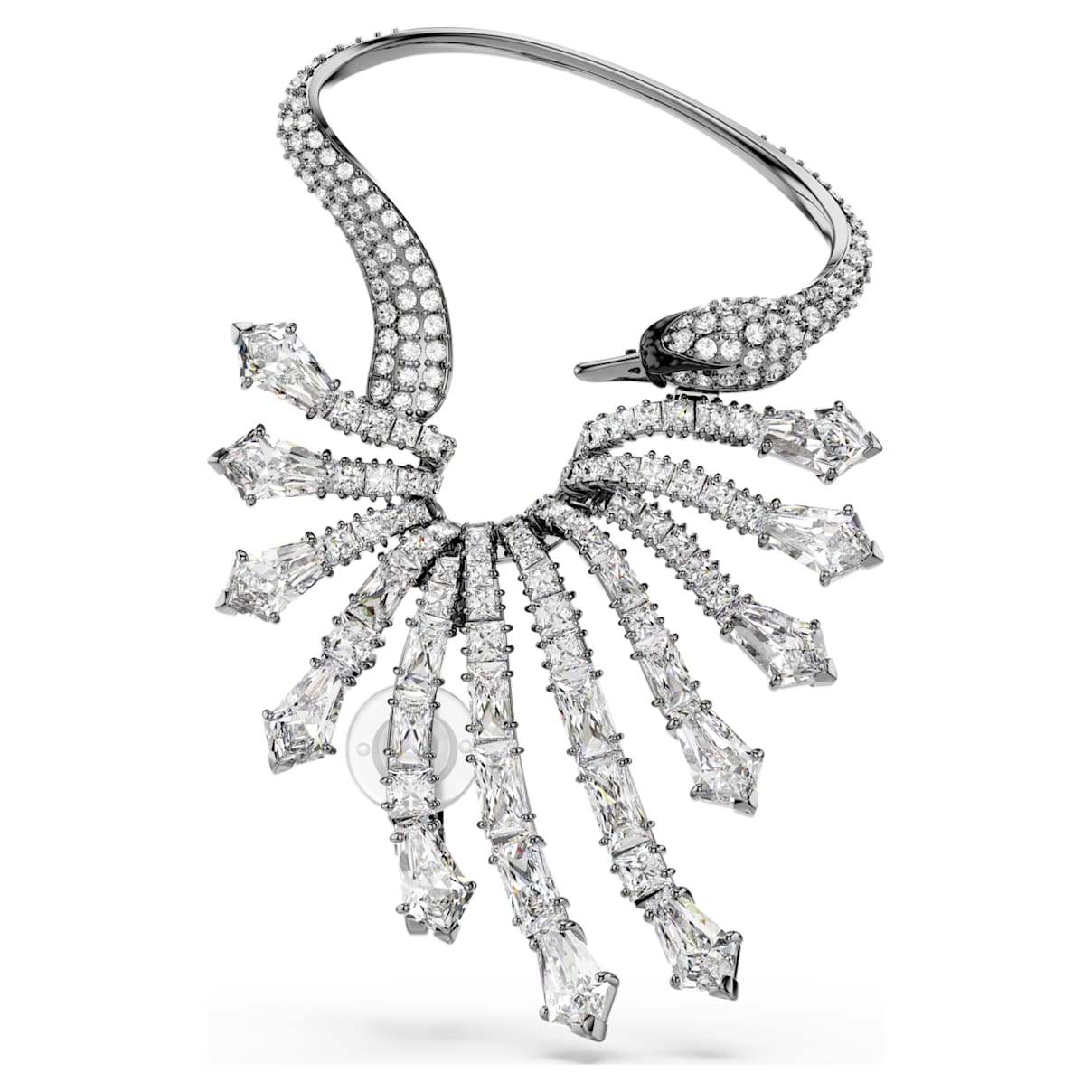 

Boucle d'oreille manchette The Vienna Collection, Cygne, Blanc, Métal plaqué ruthénium