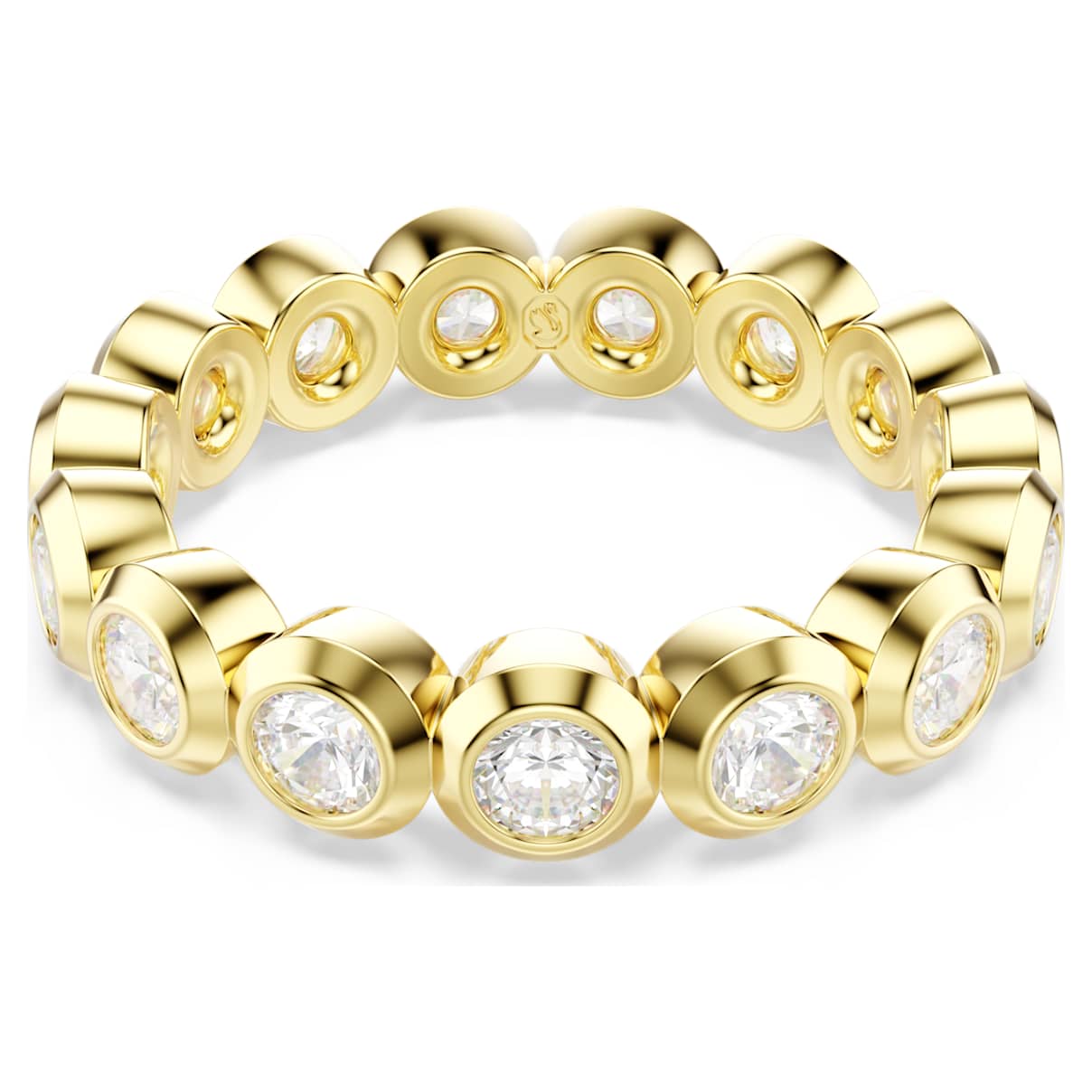 Imber ring, Round cut, White, 18K gold finish