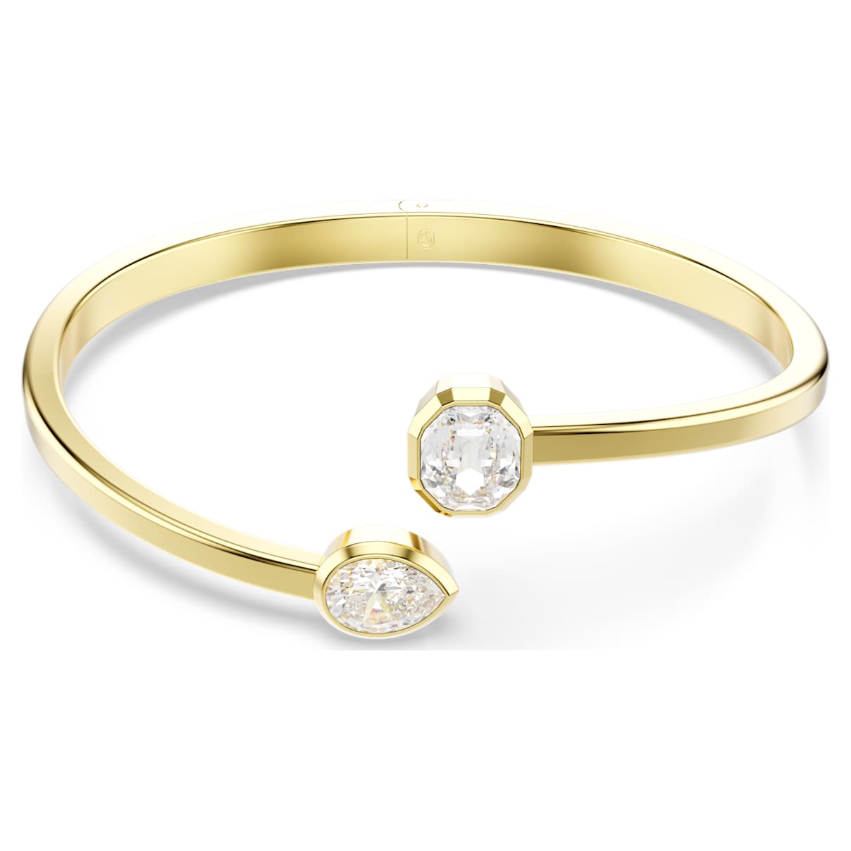 

Imber bangle, Mixed cuts, White, Gold-tone plated