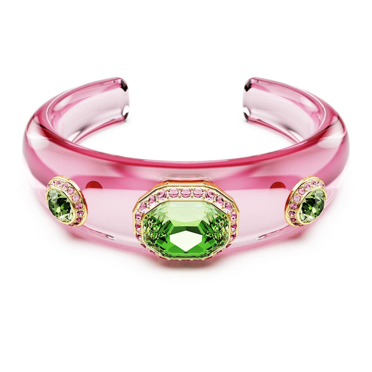 

Dulcis cuff, Mixed cuts, Multicolored, Gold-tone plated