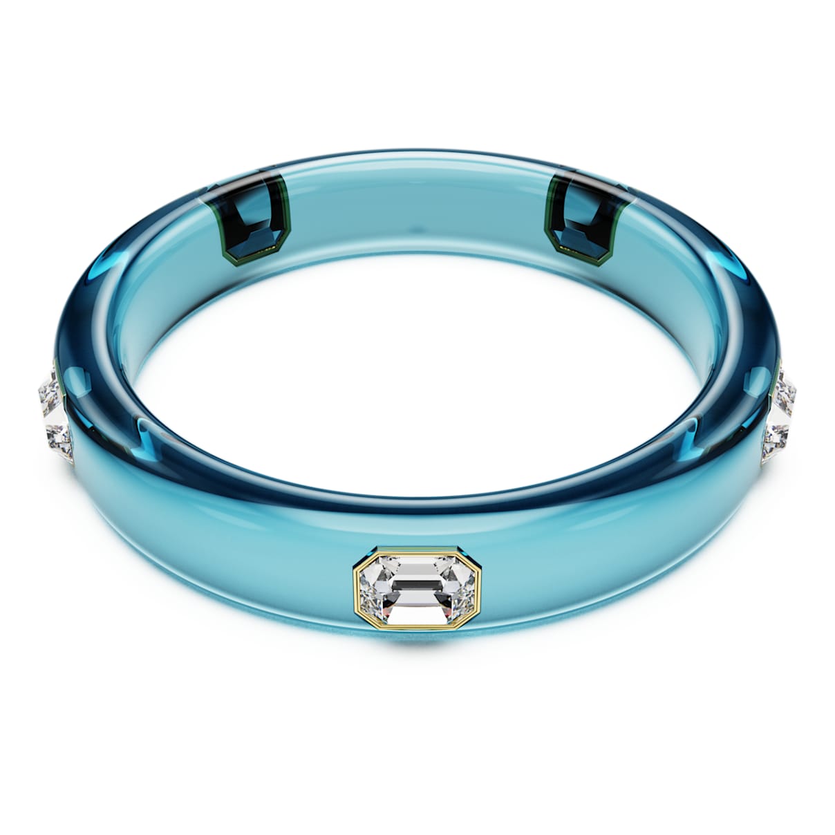 

Dulcis bangle, Octagon cut, Blue, Gold-tone plated
