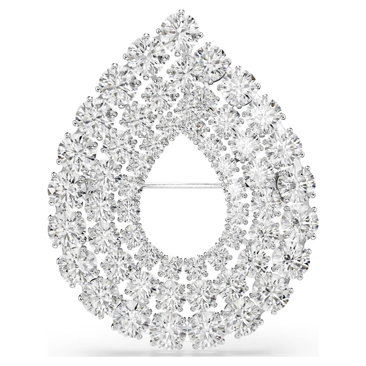 

Matrix brooch, Round cut, White, Rhodium plated