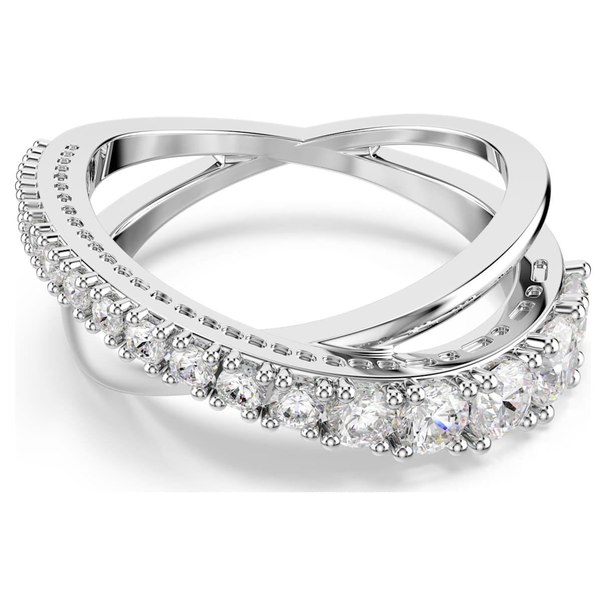 Swarovski Hyperbola Ring  Mixed Cuts  White  Silver-Tone Finish