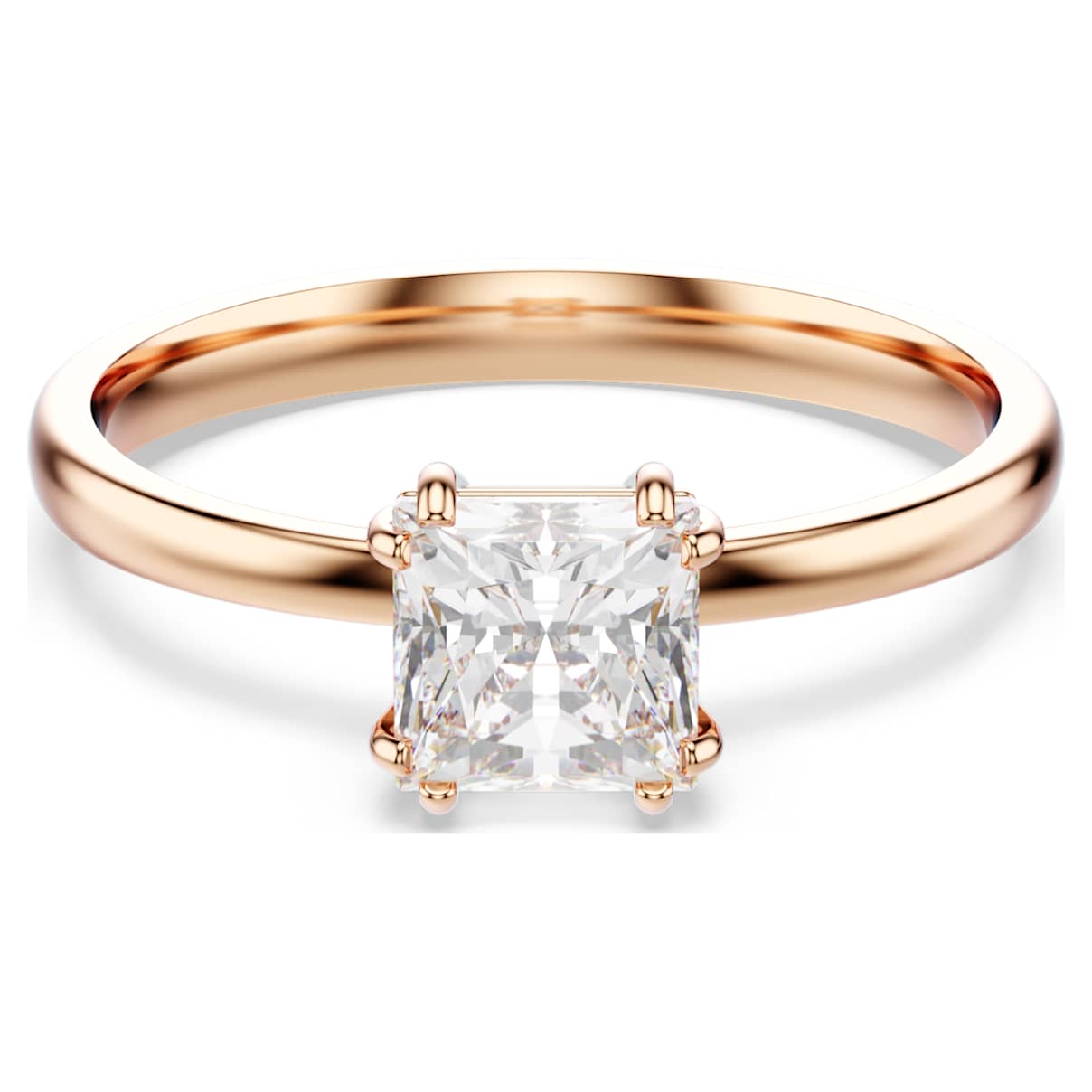 Anello Attract, Taglio squadrato, Bianco, Finitura oro rosa 18K 58