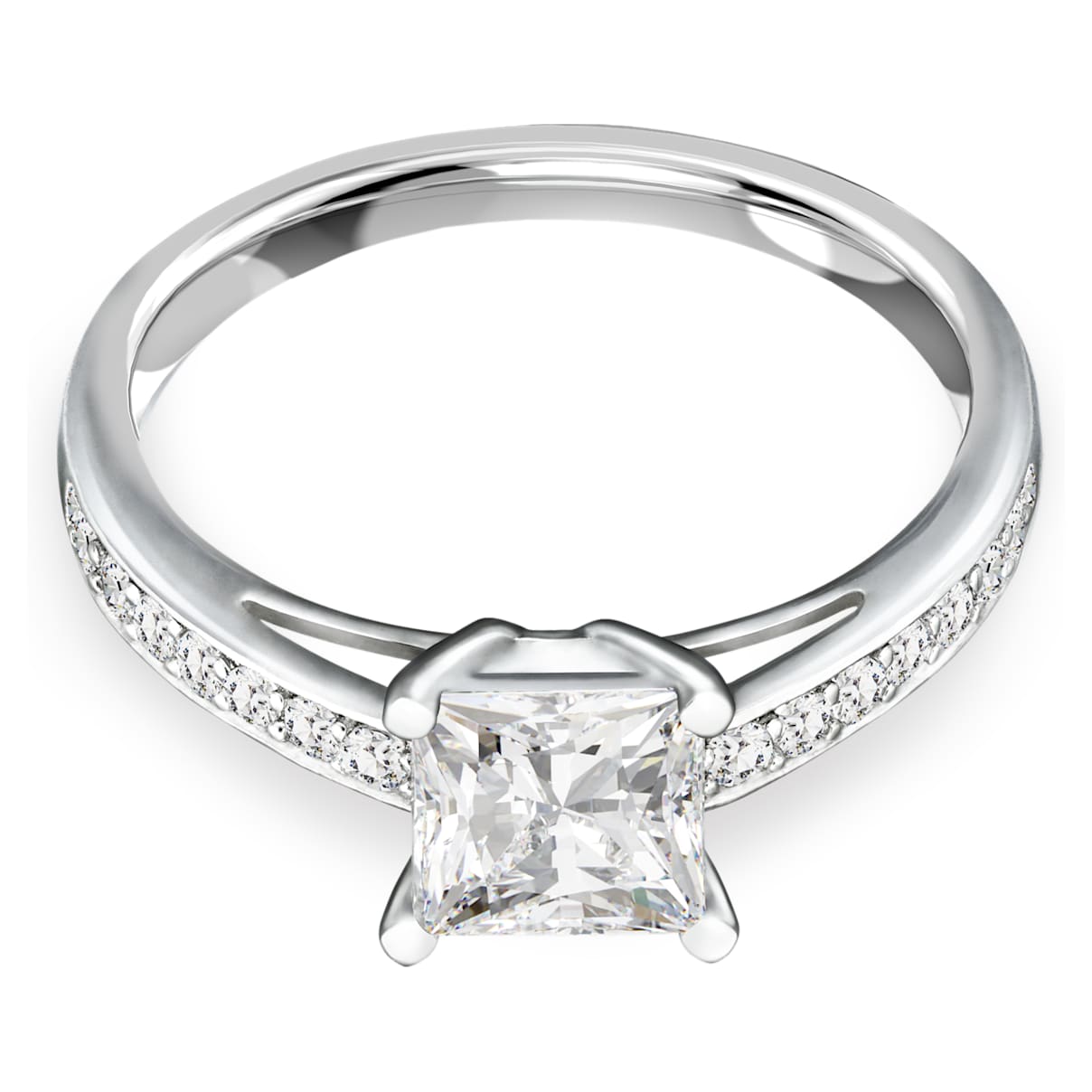 

Attract ring, Pavé, White, Rhodium plated