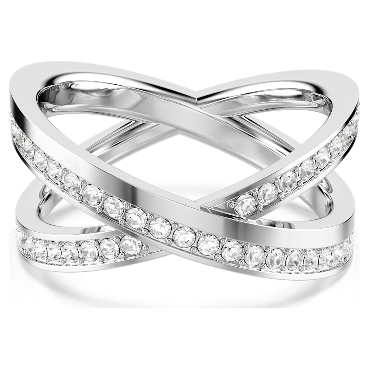 

Delta ring, Round cut, White, Rhodium plated