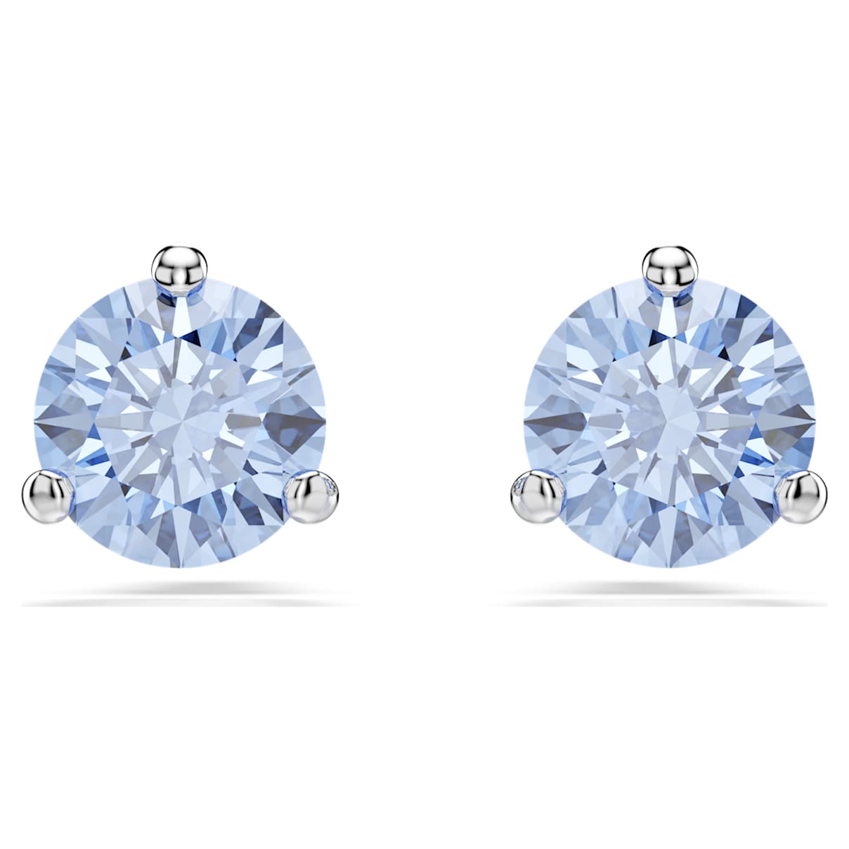 

Solitaire stud earrings, Light blue, Rhodium plated