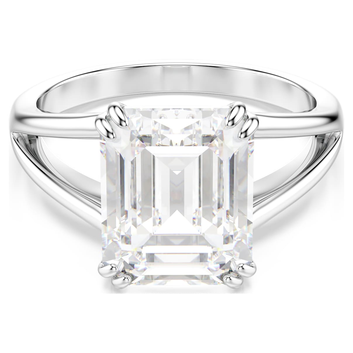 

Stilla ring, Octagon cut, White, Silver-tone finish