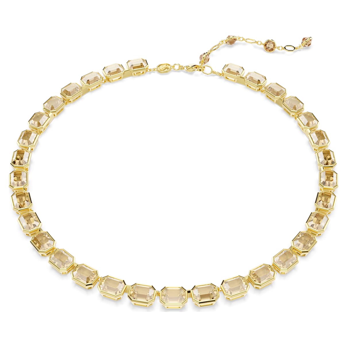 

Millenia Tennis necklace, Octagon cut, Yellow, Gold-tone plated