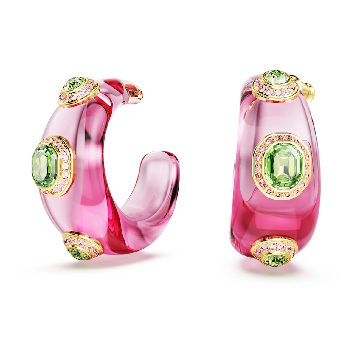 

Dulcis hoop earrings, Mixed cuts, Multicolored, Gold-tone plated