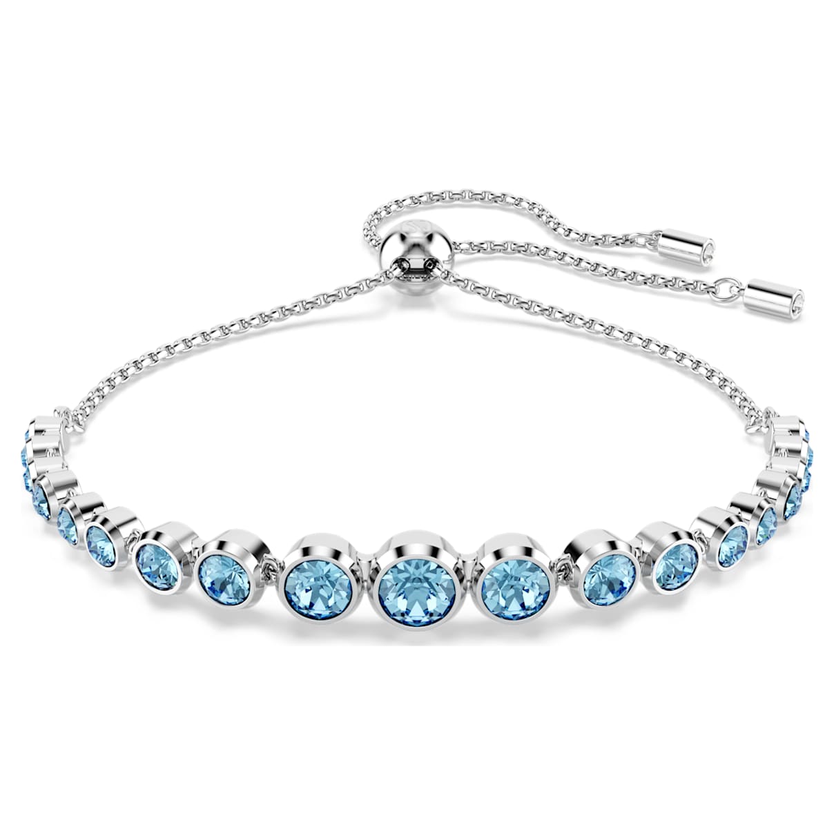 Imber Tennis Armband, Gemischte Rundschliffe, Blau, Rhodiniert