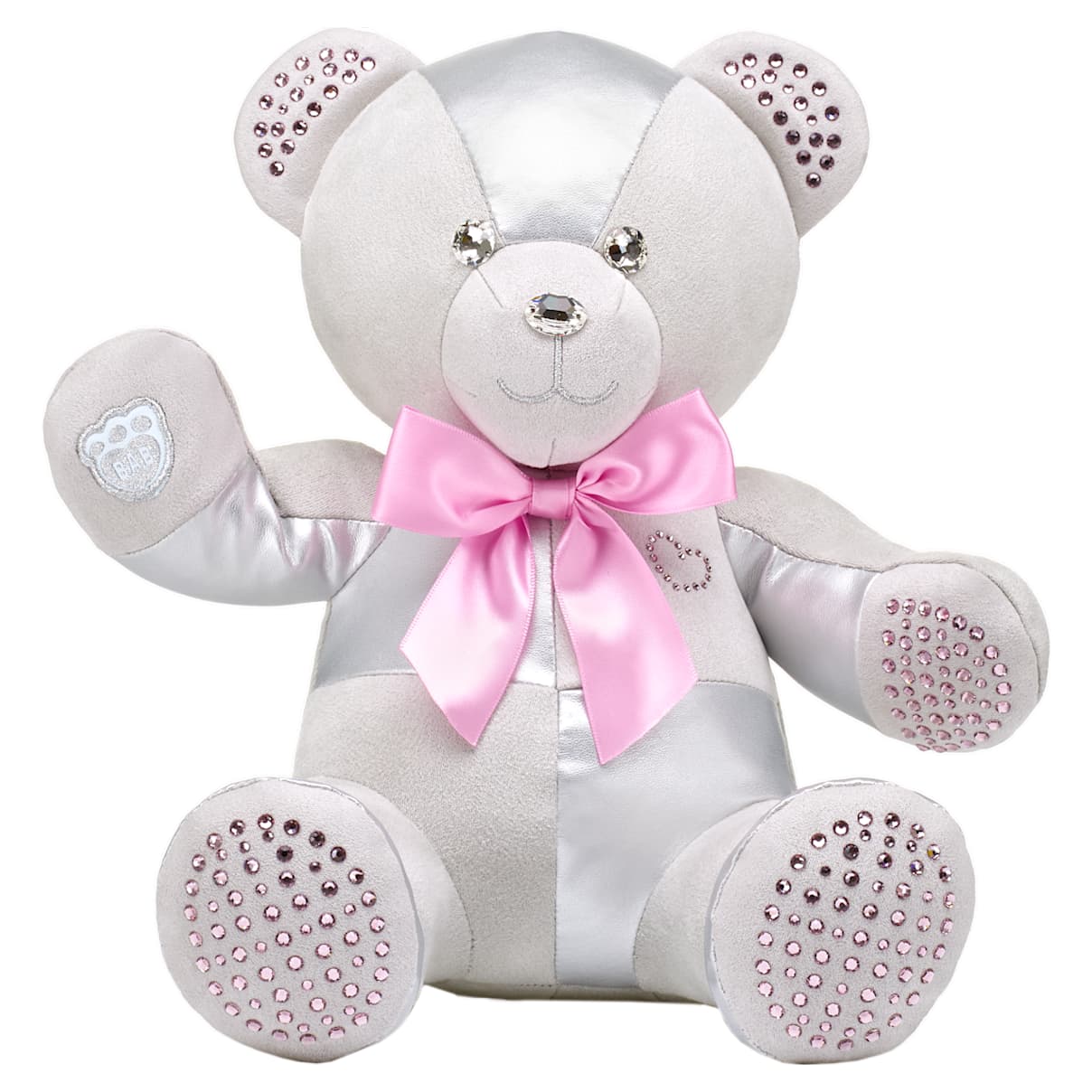 Coleccionable Build-A-Bear Birthstone Bear, Con cristales de Swarovski®, Osito de peluche, Junio, Rosa