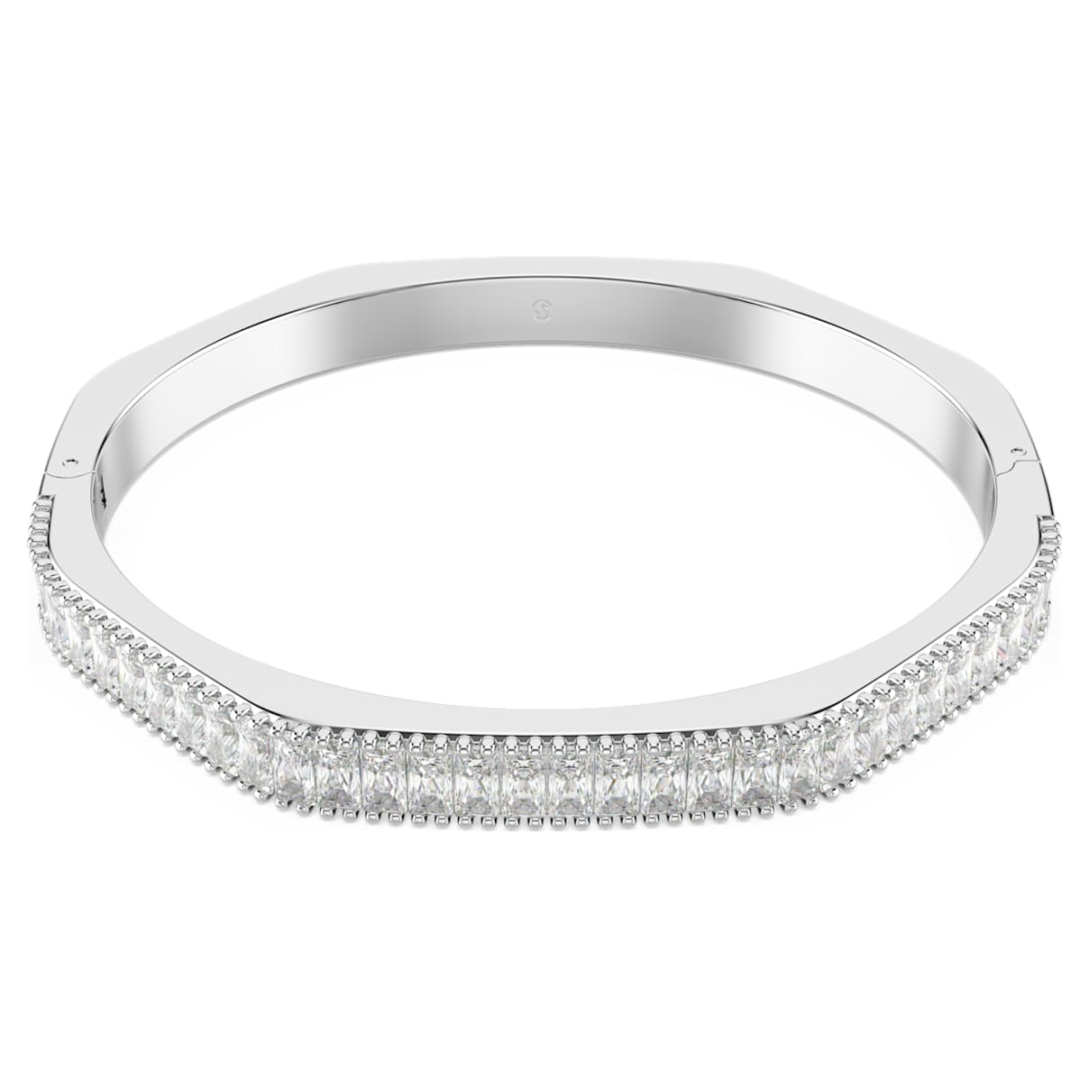

Matrix bangle, Baguette cut, Octagon shape, White, Rhodium plated