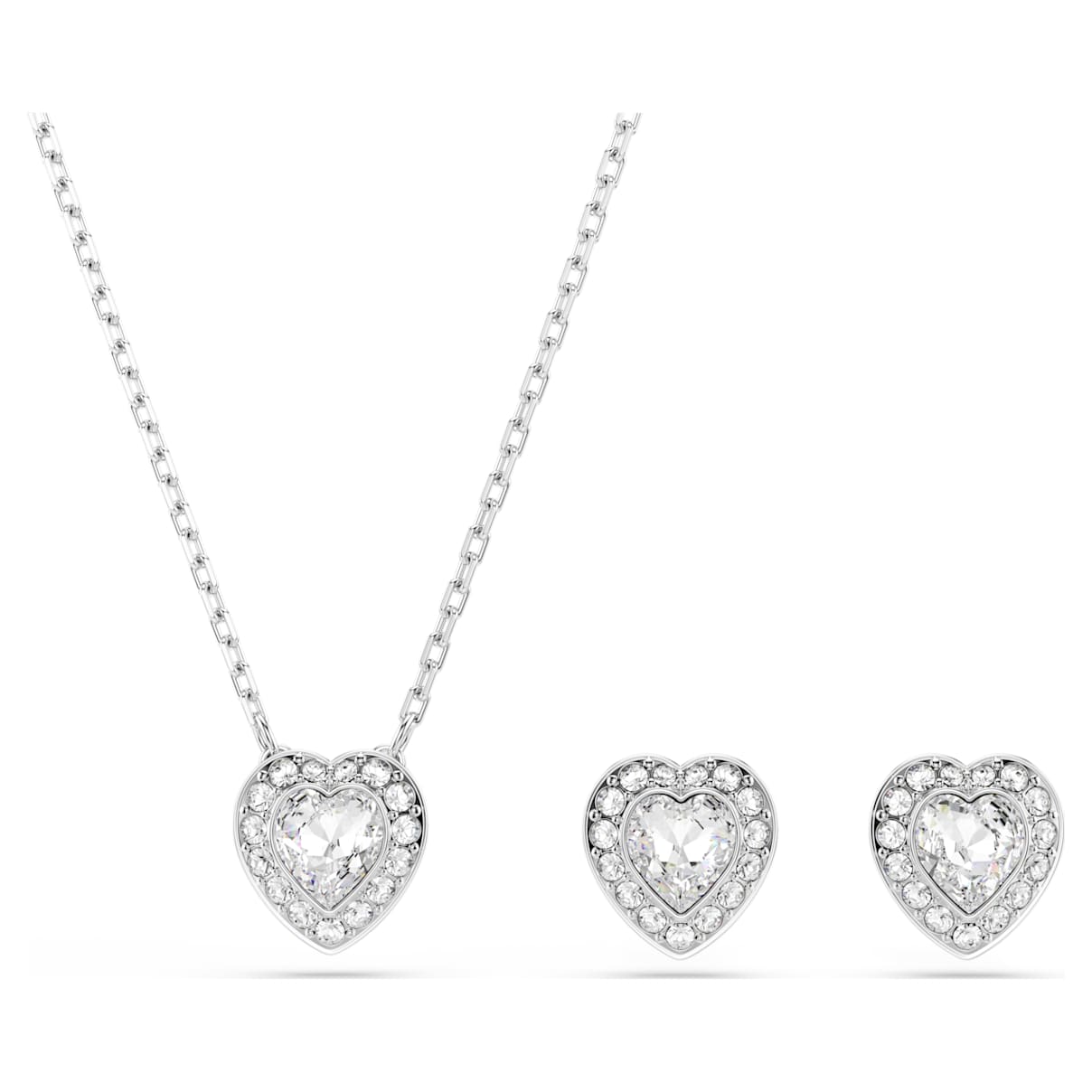 Ariana Grande x Swarovski set, Verschillende slijpvormen, Hart, Wit, Rodium toplaag