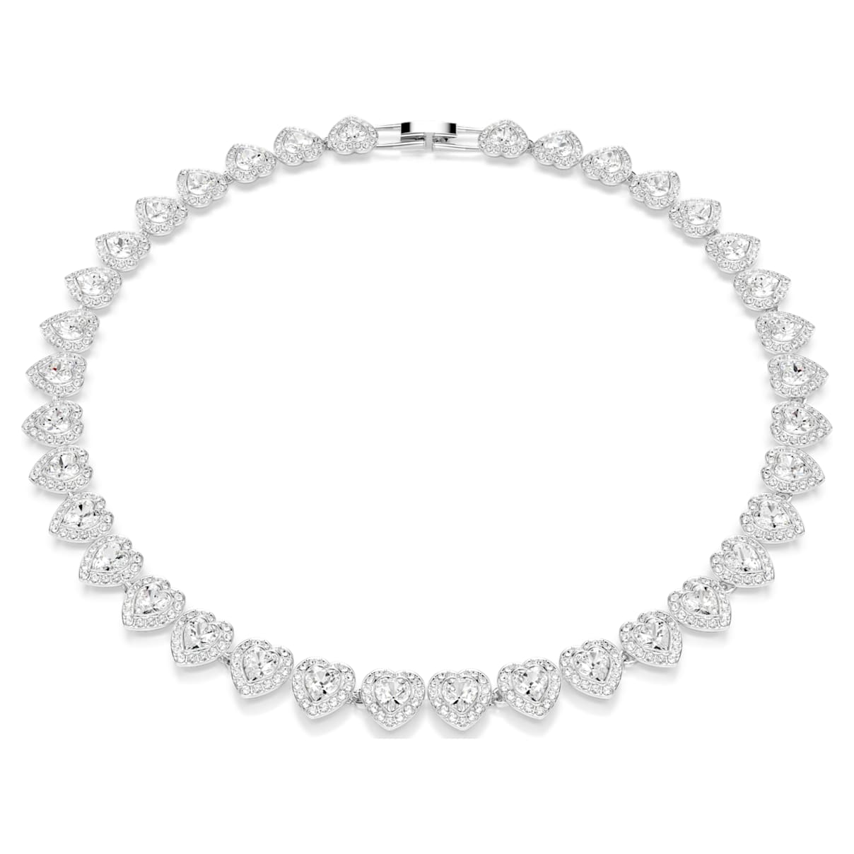 Ariana Grande x Swarovski Tennisketting, Verschillende slijpvormen, Hart, Wit, Rodium toplaag