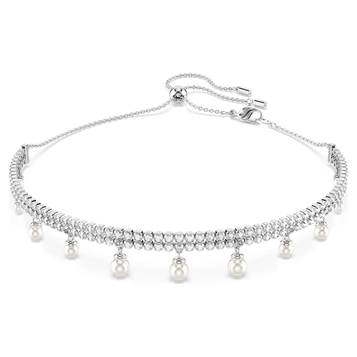 

Girocollo Ariana Grande x Swarovski, Crystal Pearl, Taglio Round, Bianco, Placcato rodio