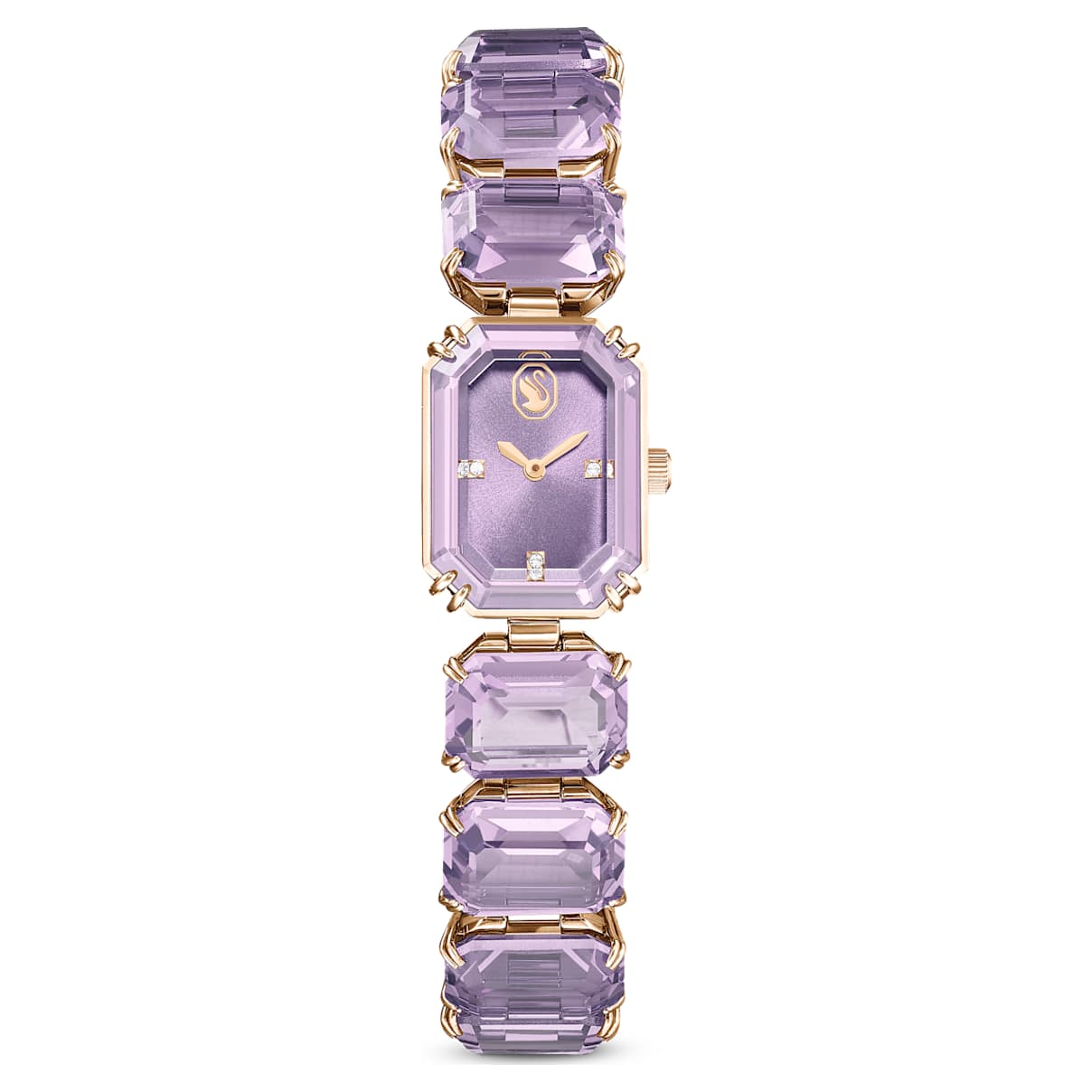 

Watch, Octagon cut bracelet, Purple, Champagne gold-tone finish