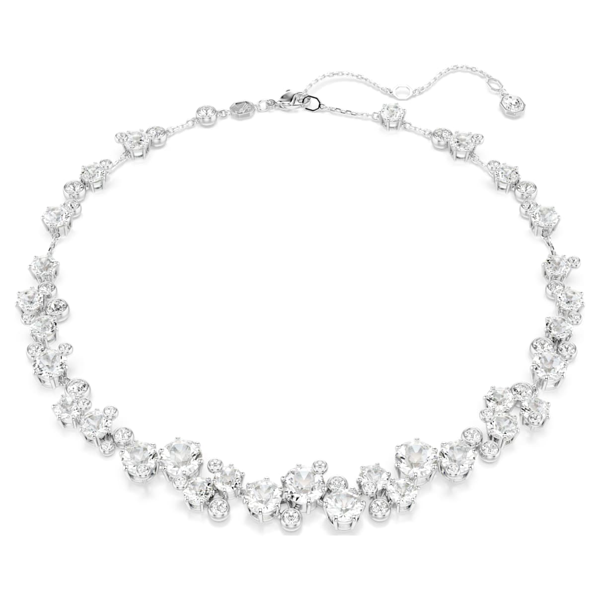 

Constella necklace, Round cut, White, Rhodium plated