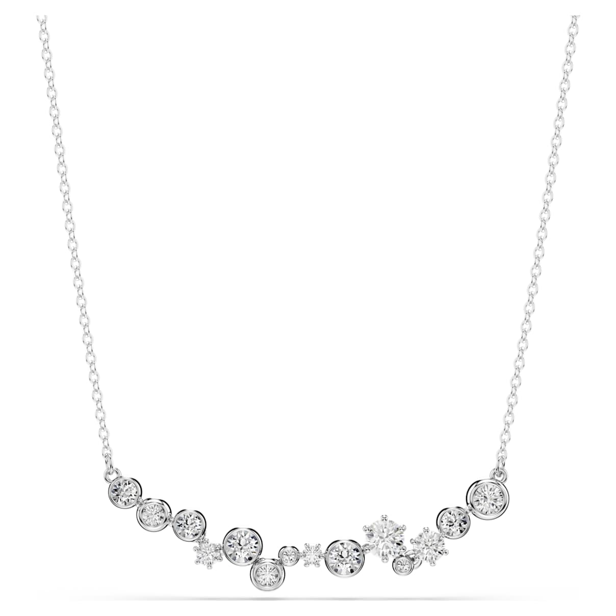 

Constella necklace, Mixed cuts, White, Rhodium plated