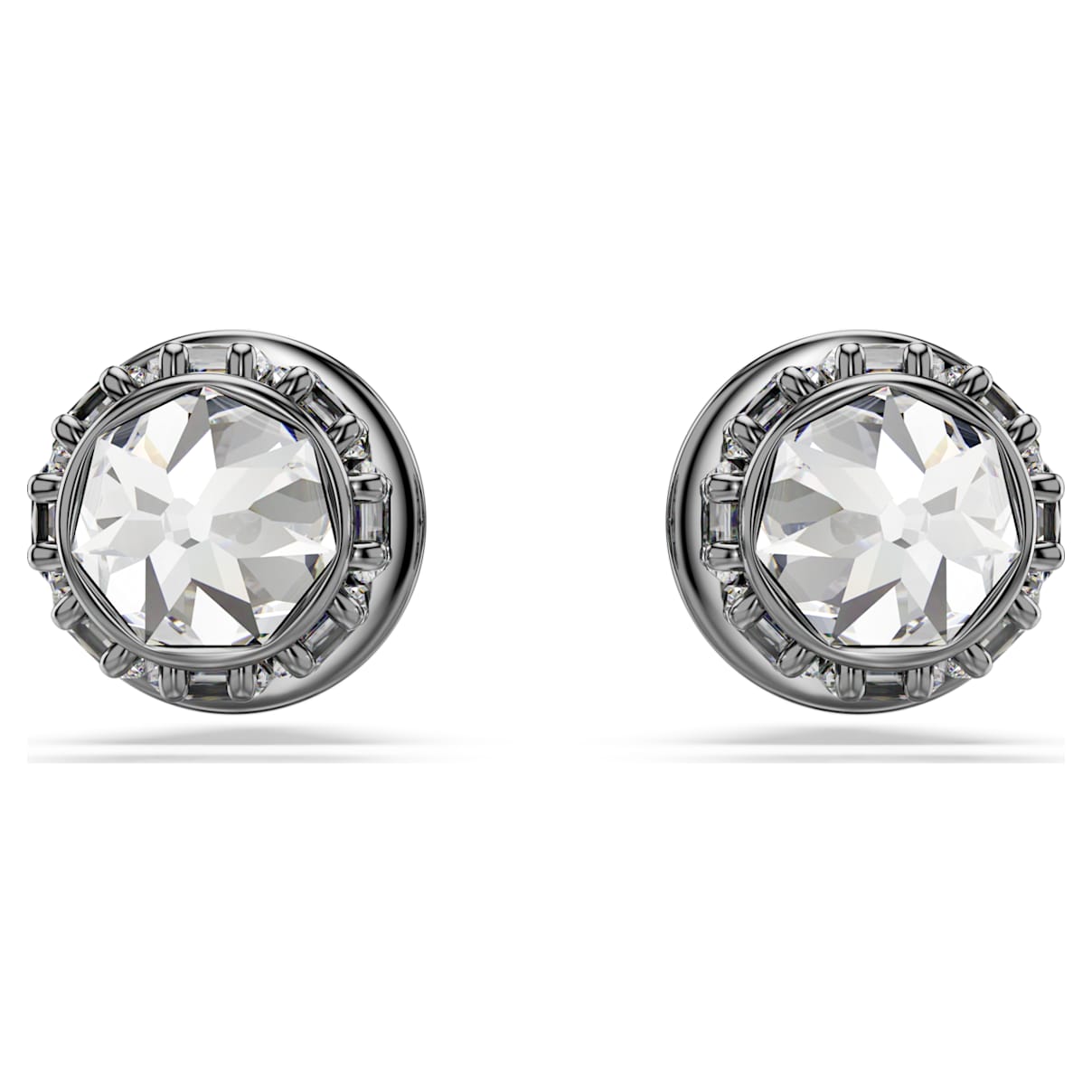

Sublima stud earrings, Spike, White, Ruthenium plated