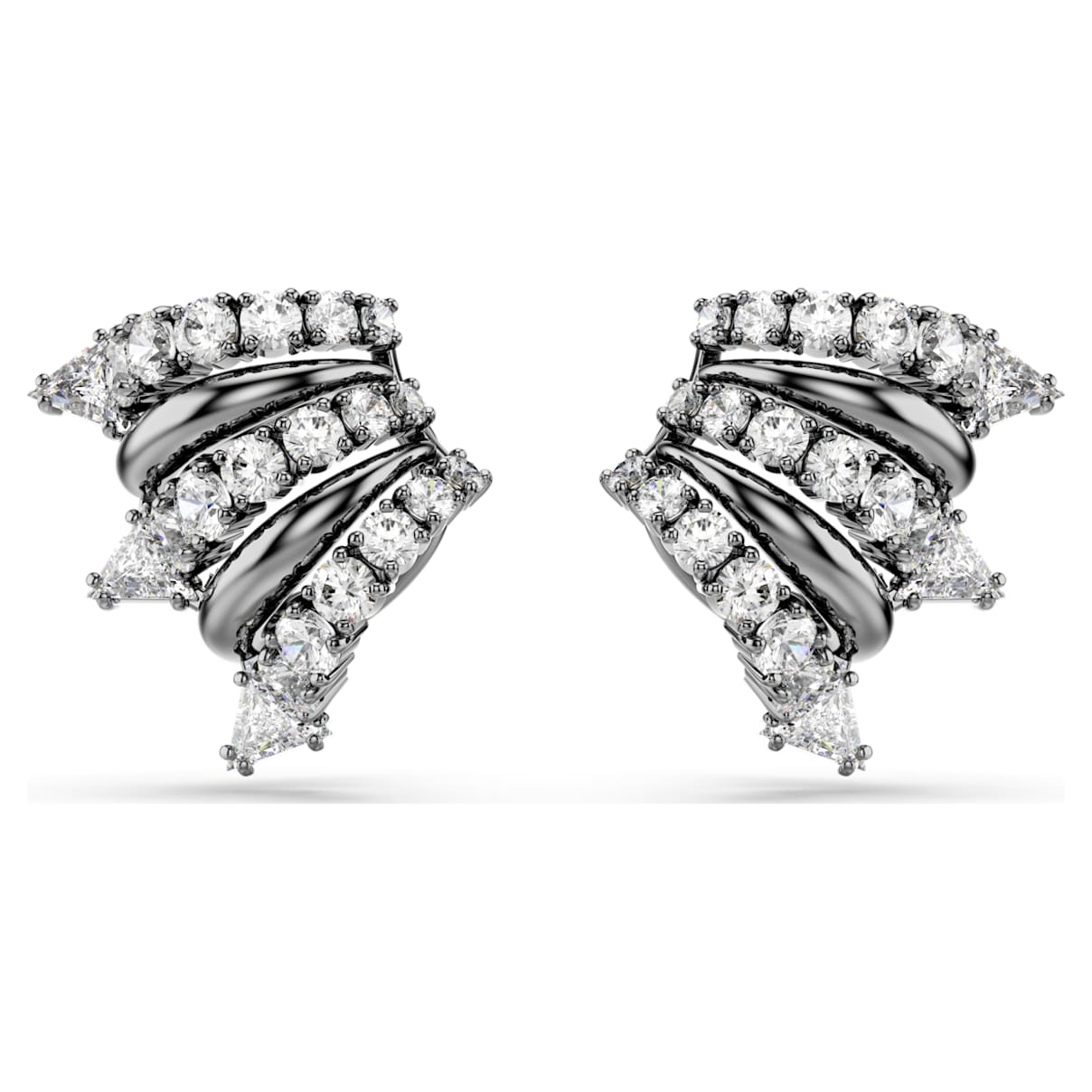 

Pendientes ear cuff Sublima, Blancos, Baño de rutenio