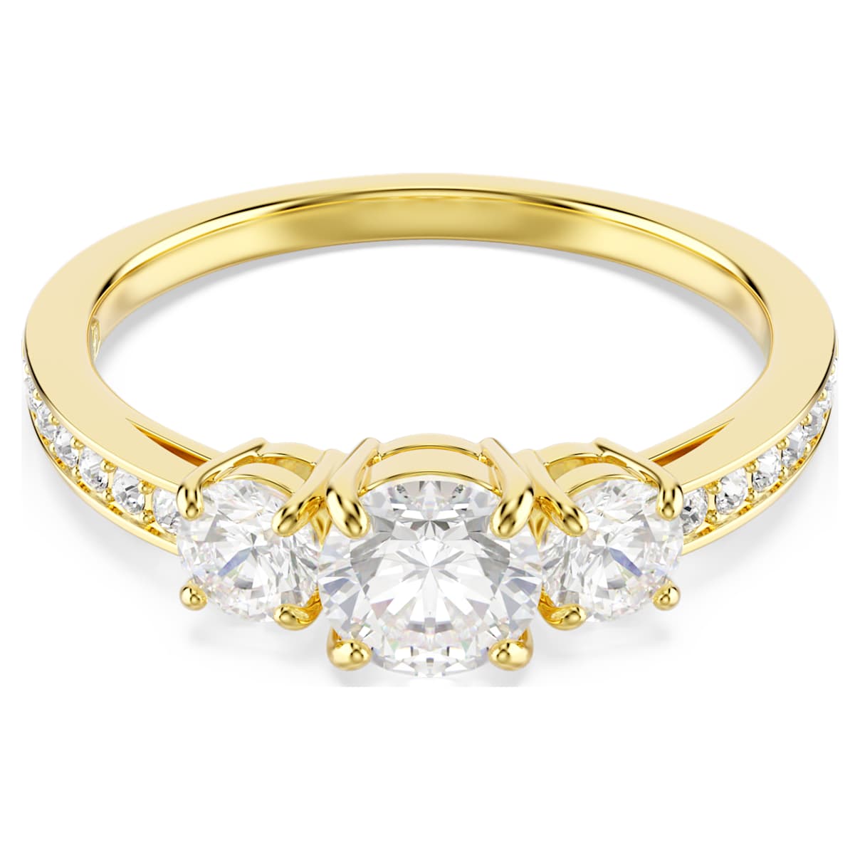 

Stilla Attract ring, Round cut, White, Gold-tone plated