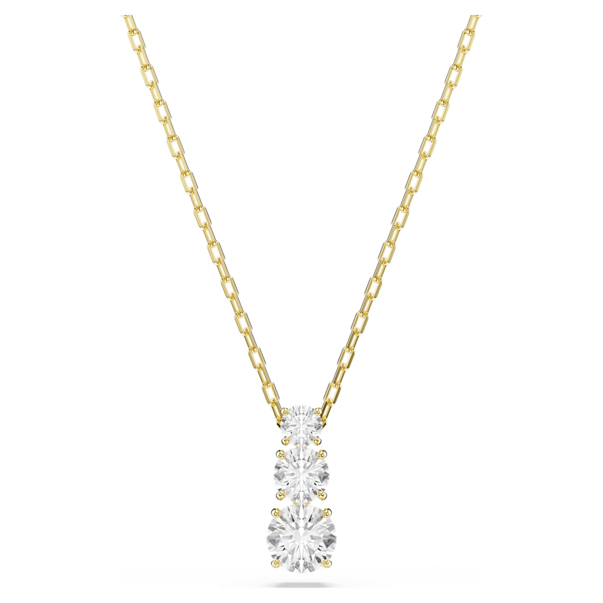 

Stilla Attract pendant, Round cut, White, Gold-tone plated