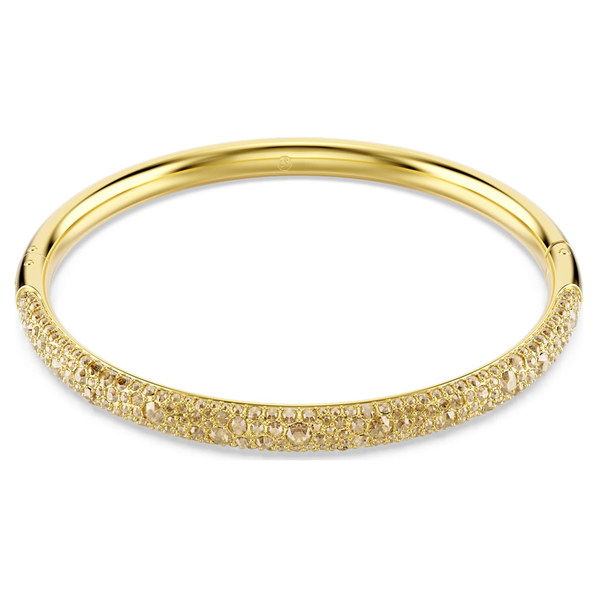

Sublima bangle, Snow pavé, White, Gold-tone plated