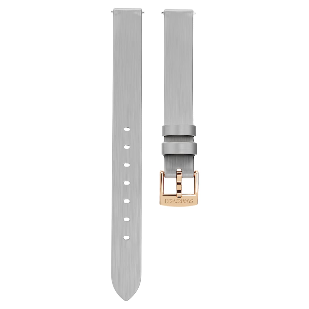 

Watch strap, 12 mm (0.47") width, Leather, Silver tone, Rose gold-tone finish