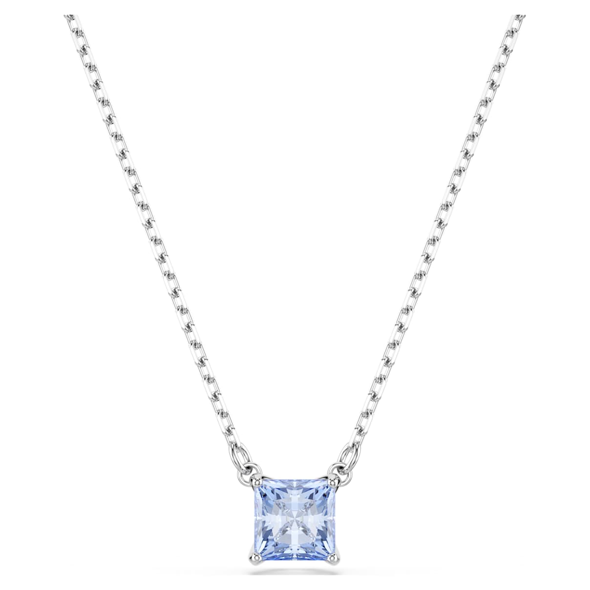 

Matrix pendant, Square cut, Blue, Rhodium plated