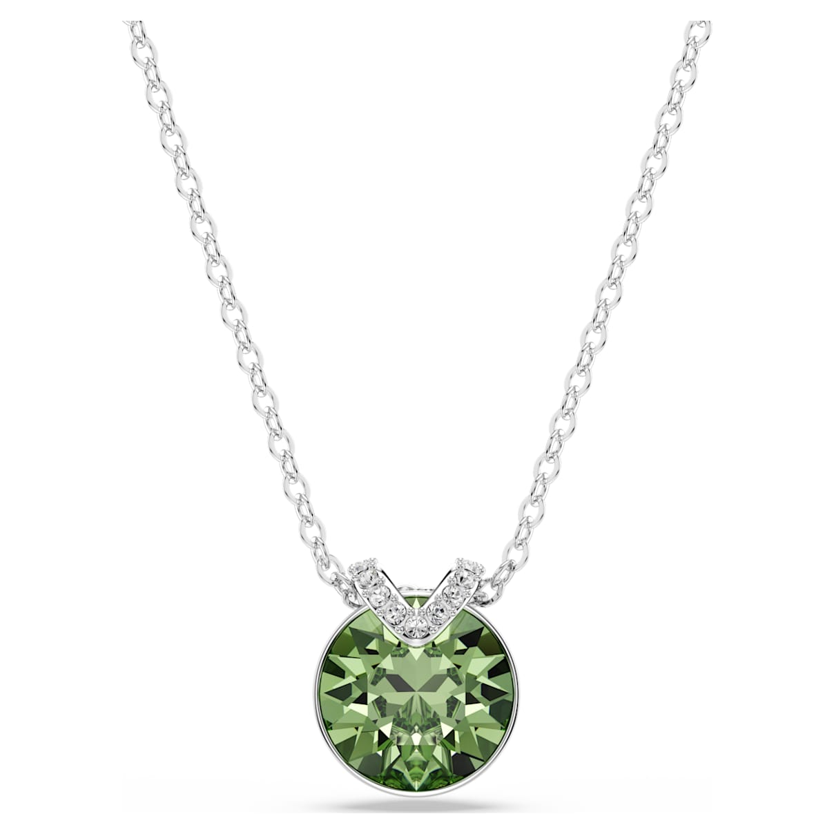 Swarovski Green Bella V Pendant, Round Cut, Gold-Tone Plated