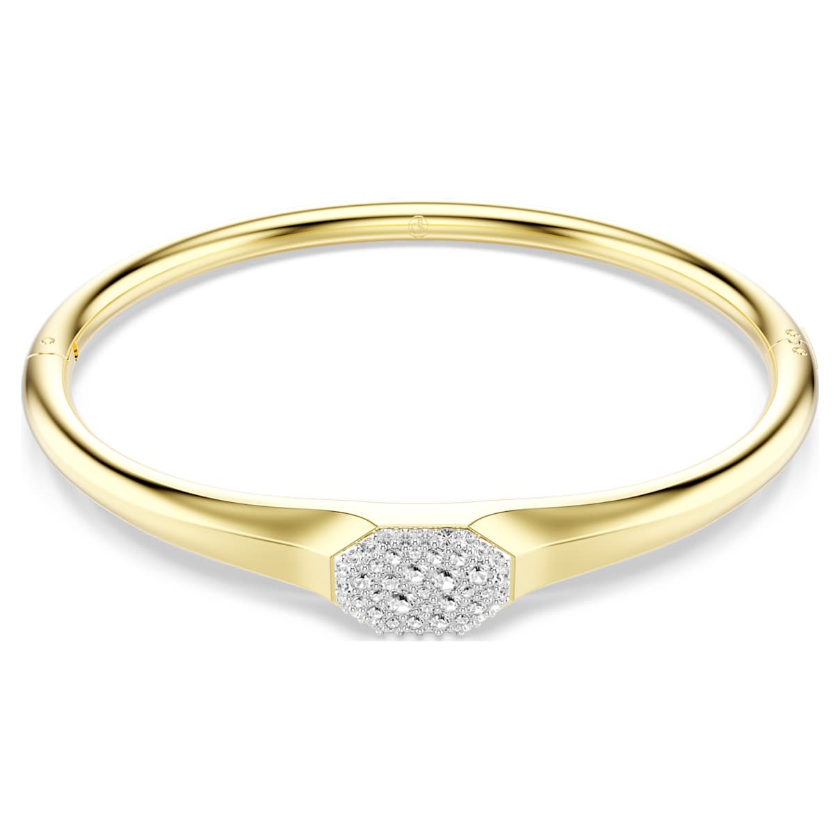 

Dextera bangle, Round cut, White, Gold-tone plated