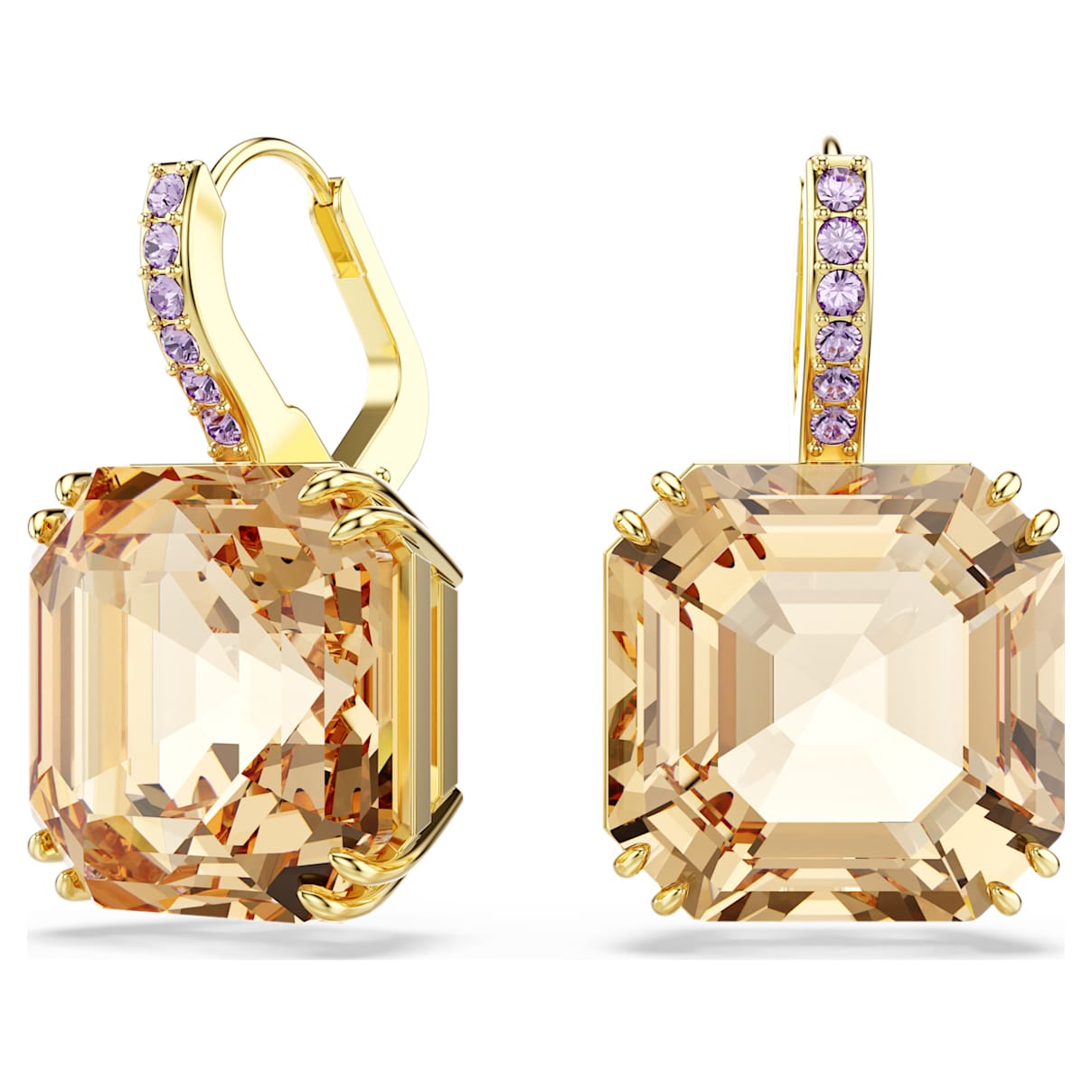 

Millenia drop earrings, Mixed cuts, Caramel, Gold-tone plated